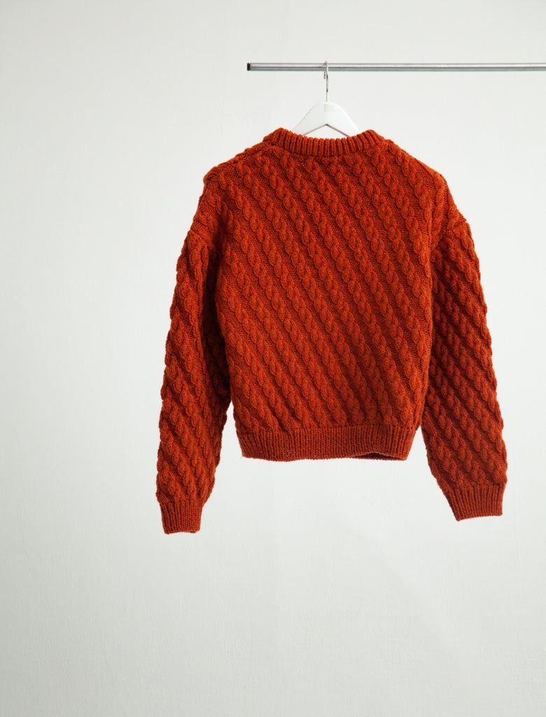 CABLE HANDMADE KNIT PULLOVER