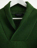 SHAWL COLLAR KNIT SWEATER