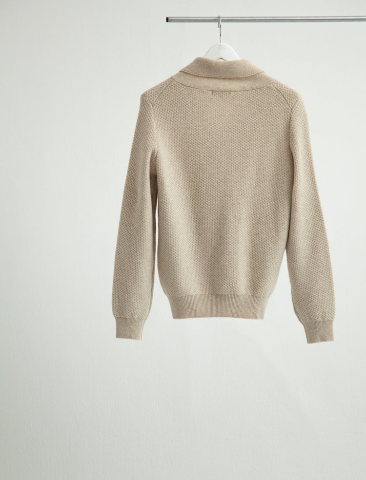 SHAWL COLLAR KNIT SWEATER