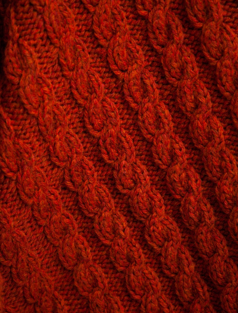CABLE HANDMADE KNIT PULLOVER