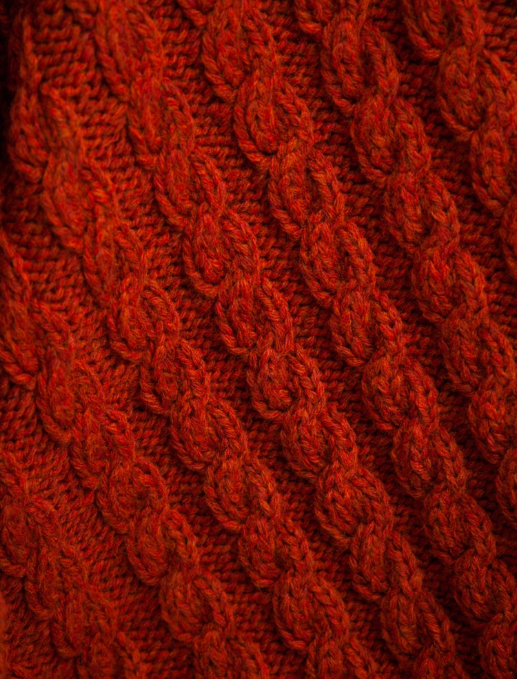 CABLE HANDMADE KNIT PULLOVER
