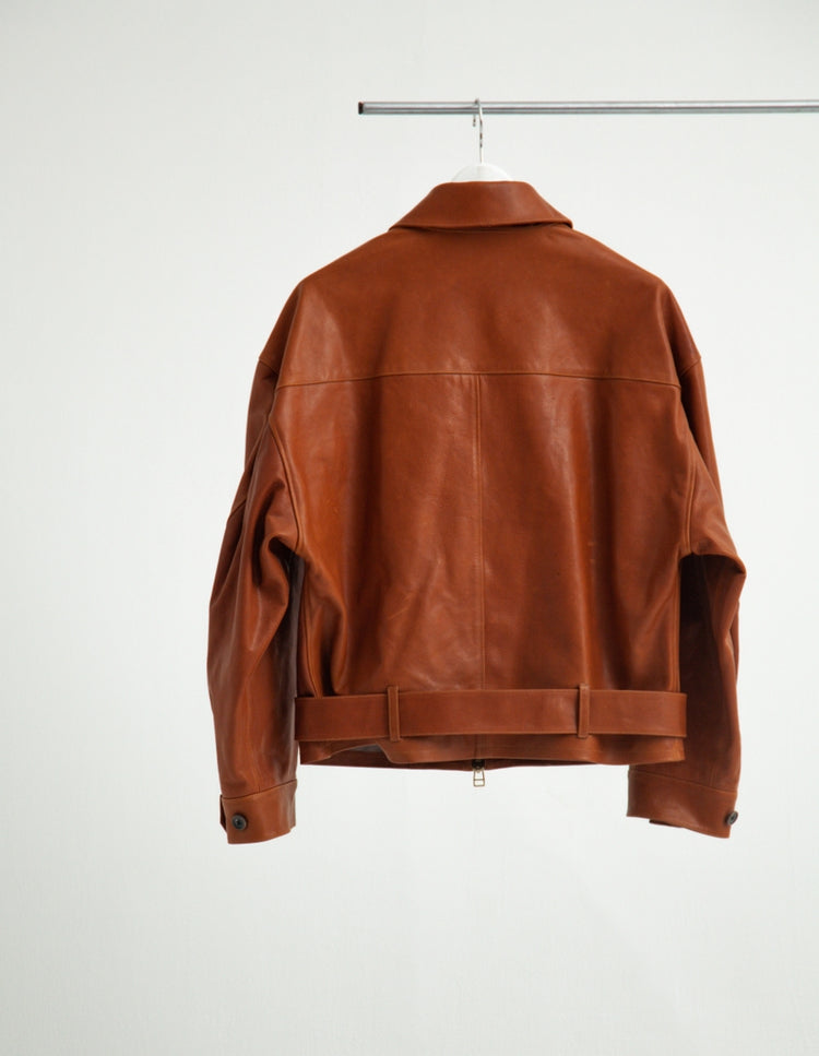 OILED LEATHER BLOUSON