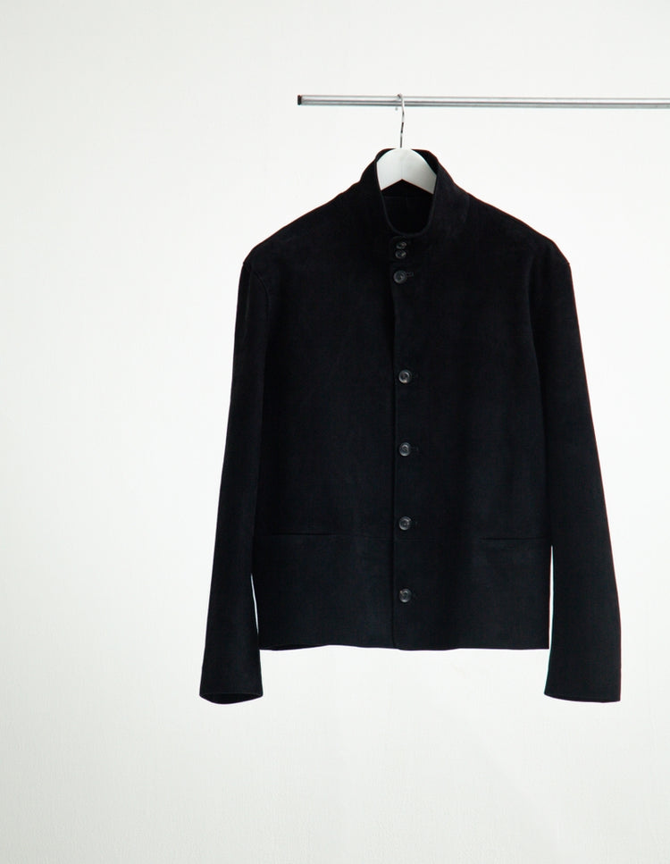 COW SUEDE HARRINGTON JACKET