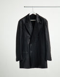 OILED LEATHER BOWED LAPEL JACKET