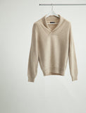 SHAWL COLLAR KNIT SWEATER