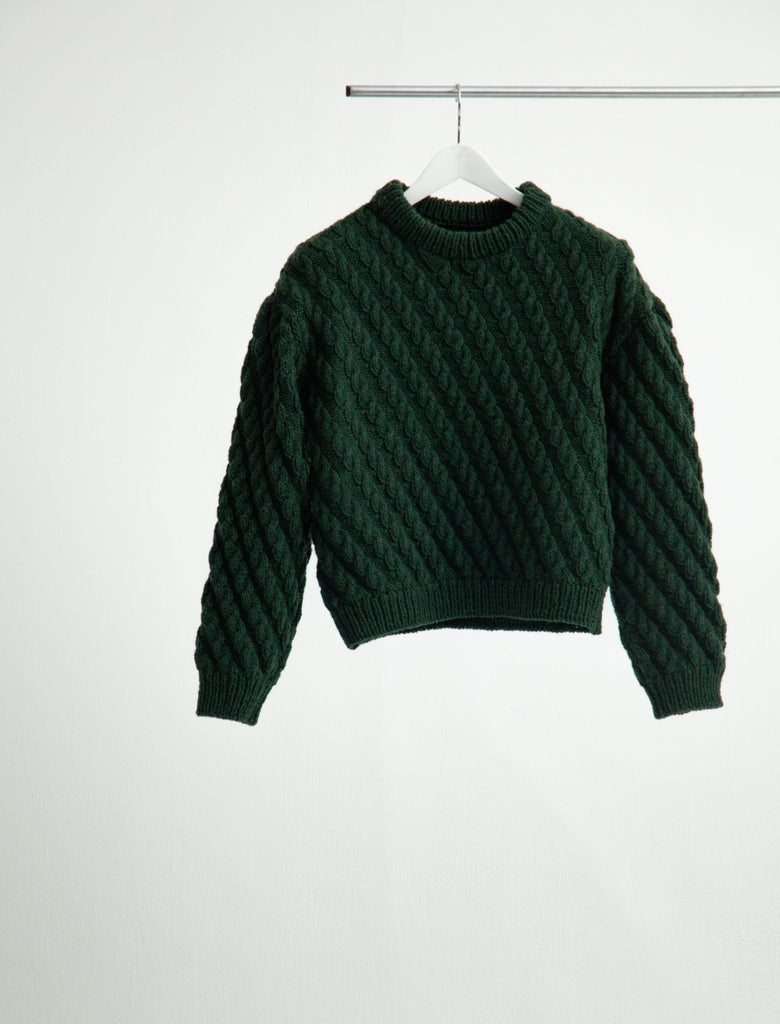 CABLE HANDMADE KNIT PULLOVER