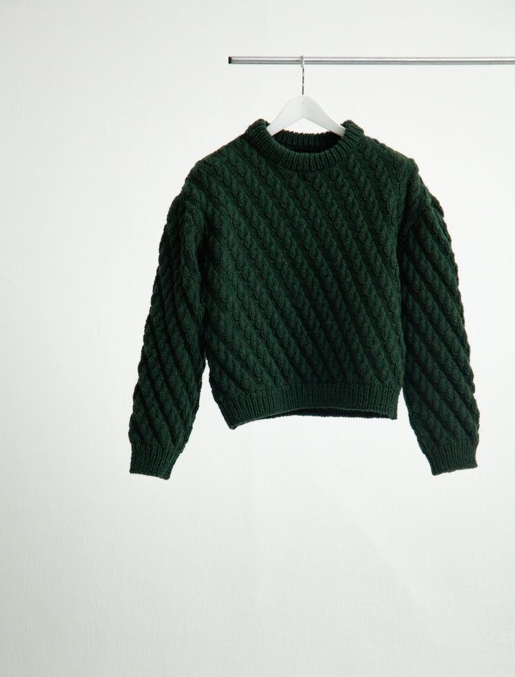 CABLE HANDMADE KNIT PULLOVER