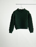 CABLE HANDMADE KNIT PULLOVER