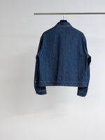 MANIPULATION DRAPE POCKET WASHED DENIM JACKET