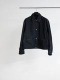 MANIPULATION DRAPE POCKET WASHED DENIM JACKET