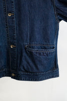 MANIPULATION DRAPE POCKET WASHED DENIM JACKET