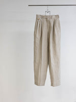 LINEN WASHER 3 TUCK TROUSERS