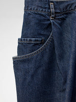 DRAPE POCKET WASHED DENIM PANTS