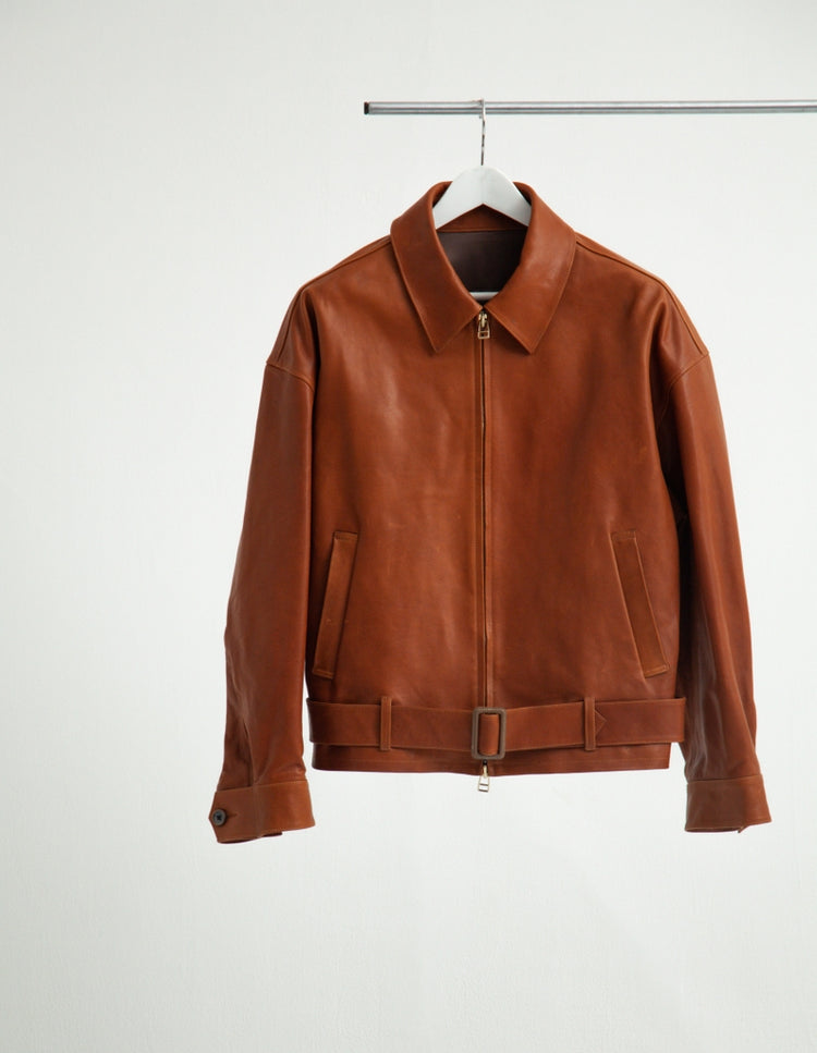 OILED LEATHER BLOUSON