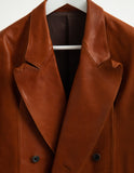 OILED LEATHER BOWED LAPEL JACKET
