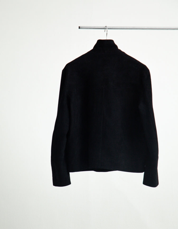 COW SUEDE HARRINGTON JACKET
